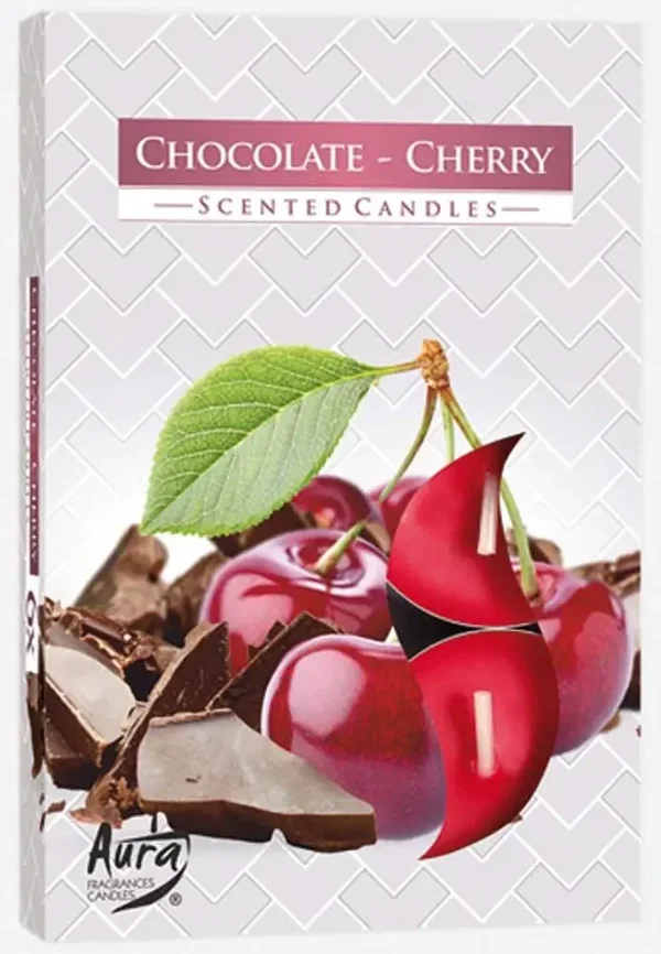 Theekaarsjes chocolade/kersen