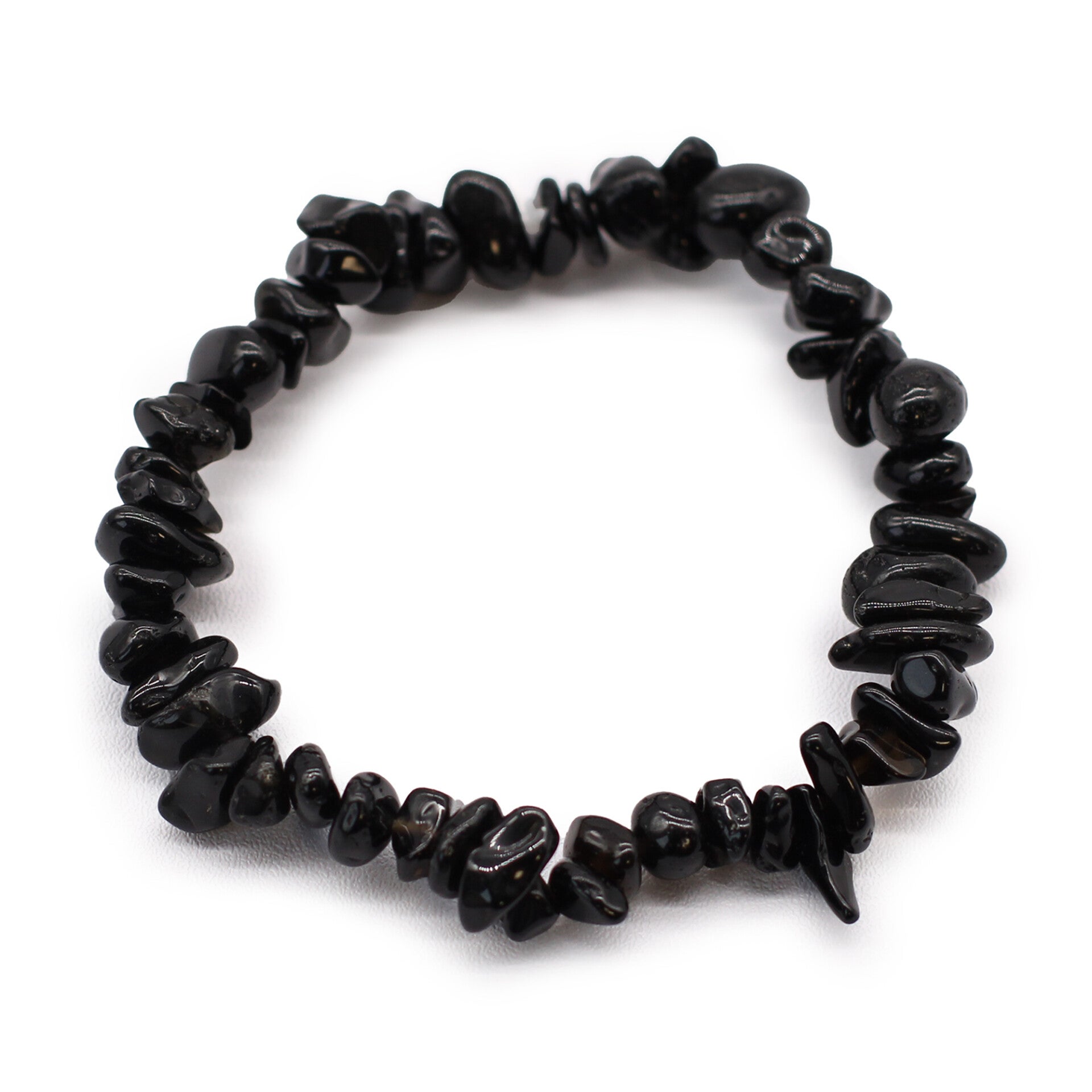 Geslepen Edelstenen Stukjes Armband - Zwart Agaat