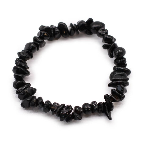 Geslepen Edelstenen Stukjes Armband - Zwart Agaat