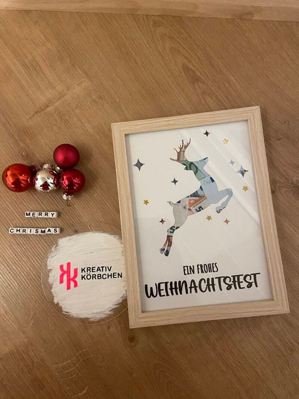 Bilderrahmen, Rentier mit Sternen