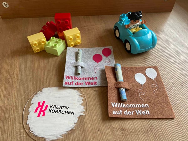 Geschenkidee aus Filz - Willkommen auf der Welt