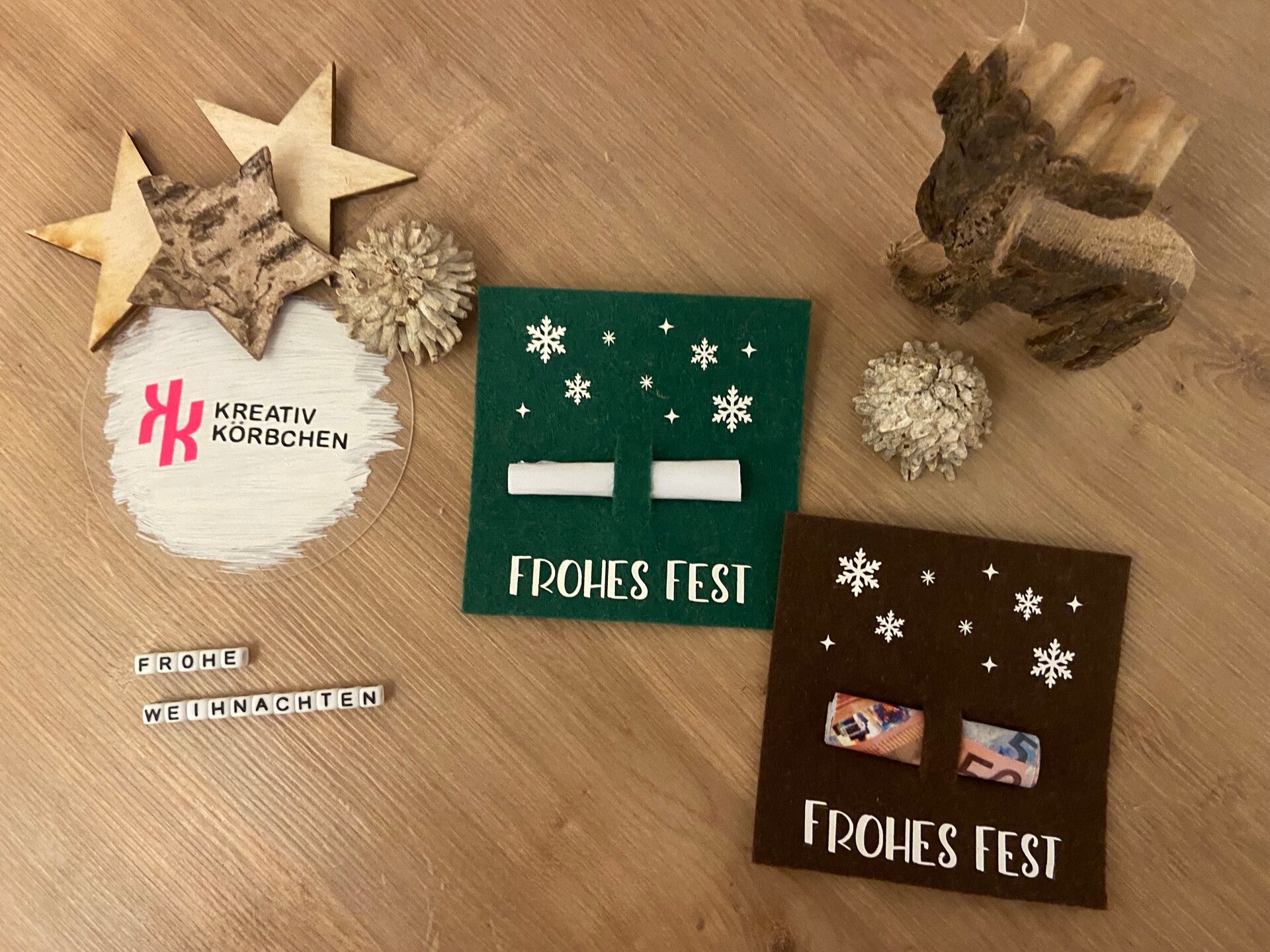 Frohes Fest, Geldgeschenk aus Filz