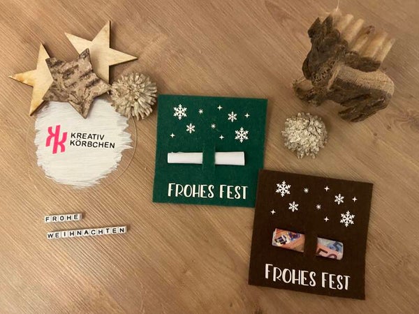 Frohes Fest, Geldgeschenk aus Filz