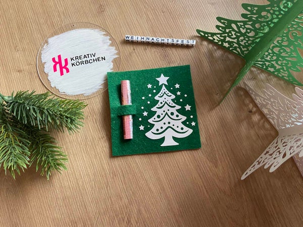 Tannenbaum, Geldgeschenk aus Filz