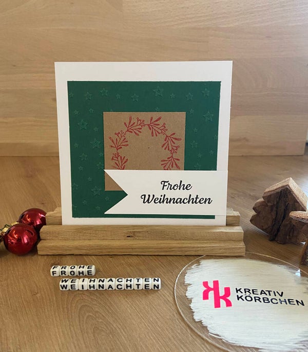 Weihnachtskarte in Grün und Rot