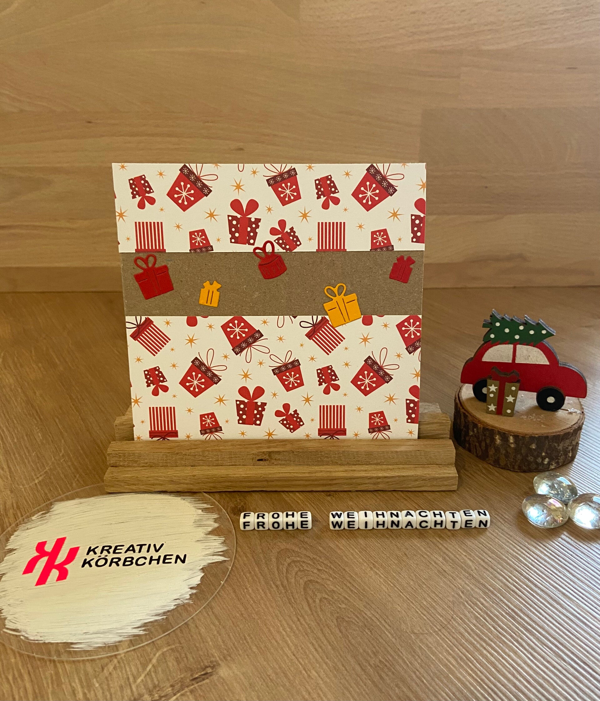 Weihnachtskarte mit Geschenken
