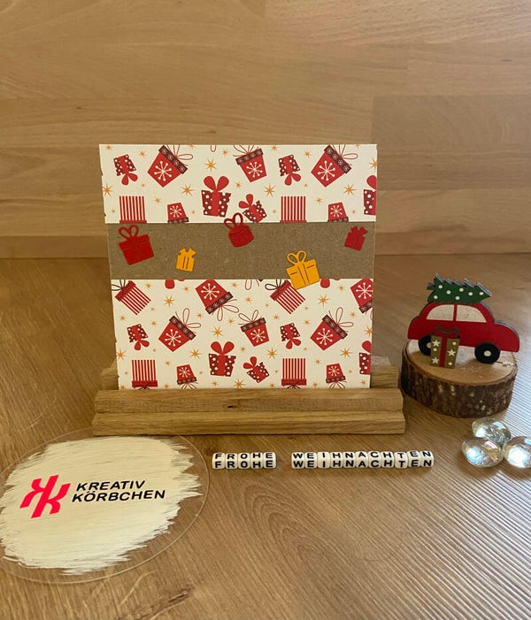 Weihnachtskarte mit Geschenken