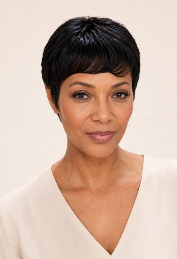 Pixie- human hair - straight - black