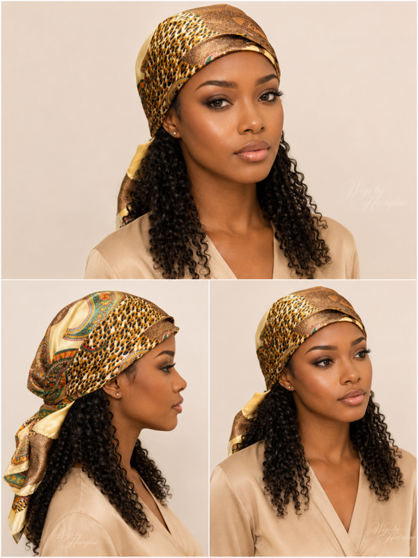 Gold silk look sjaal