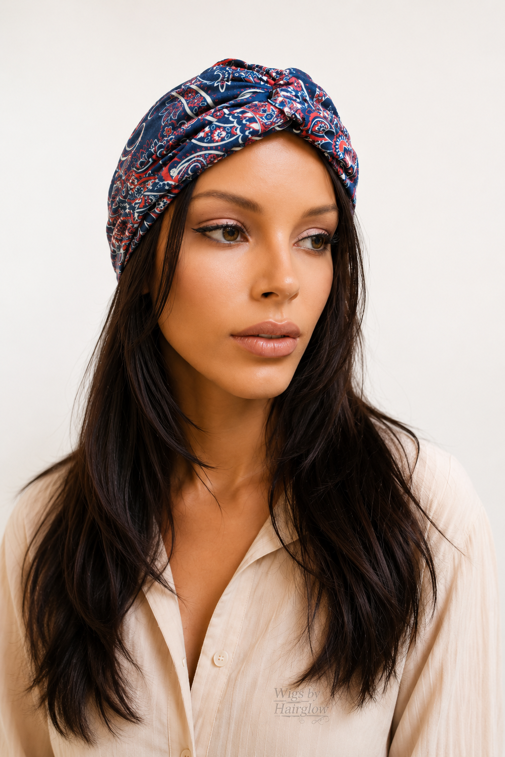 Turban multi color blauw