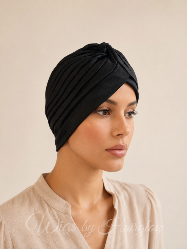 Rib turban zwart