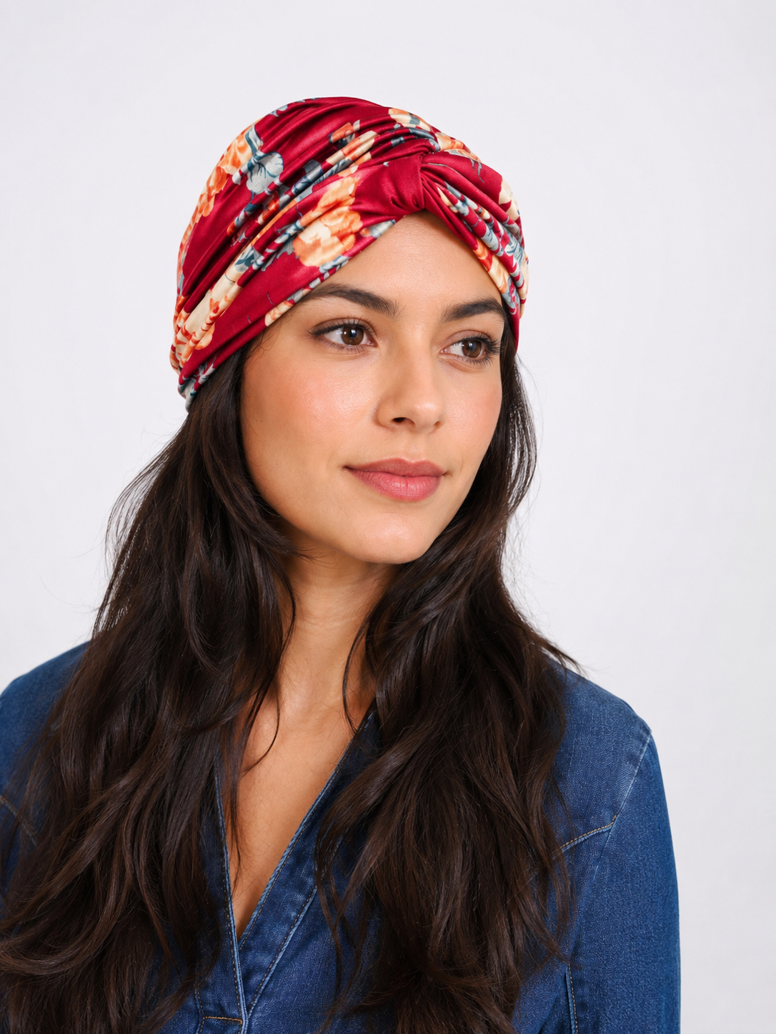 Turban bloemen rood
