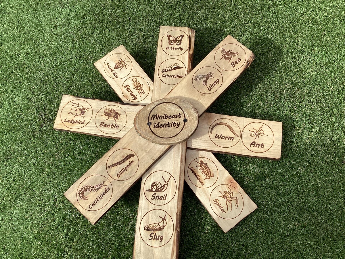 Minibeast Identity Sign, 100cm tall, 50cm wide | Forest School Signs