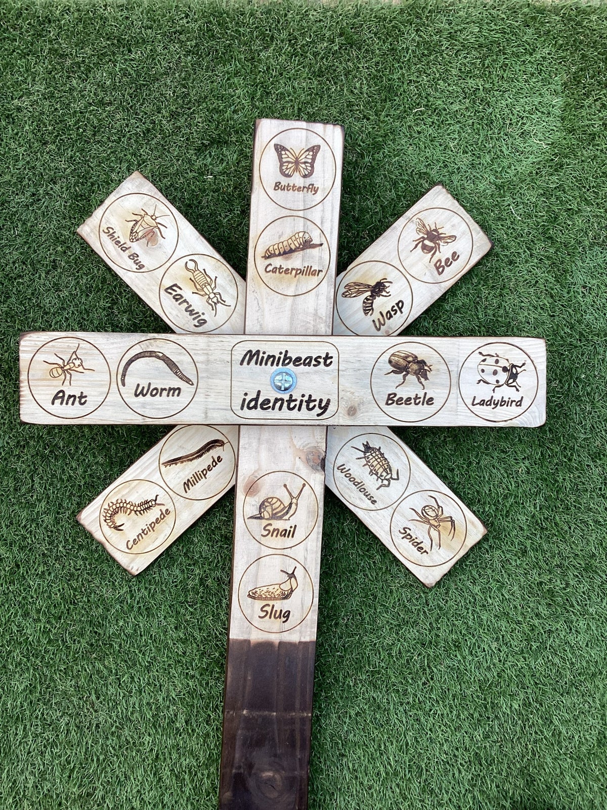 Minibeast Identity Sign, 100cm tall, 50cm wide | Forest School Signs