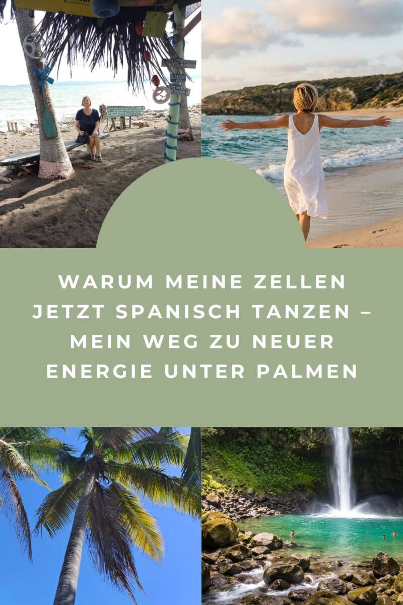  Eva Günkel genießt die Sonne unter Palmen in Costa Rica mit ihrem CILI Wunderwasser für mehr Vitalität und Zell-Power.