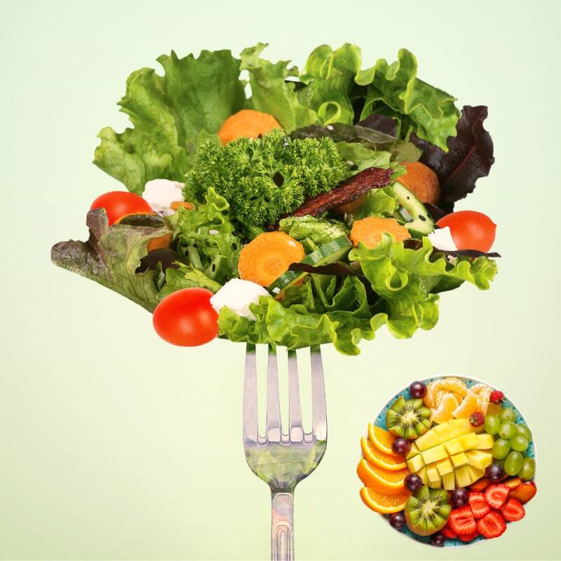 „Gesunde Bio-Ernährung mit Obst und Gemüse für natürliche Anti-Aging-Zellnahrung“