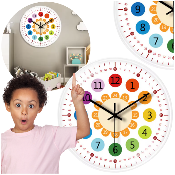 ZEGAR SCIENNY DLA DZIECI DO NAUKI KLASA EDUKACYJNY