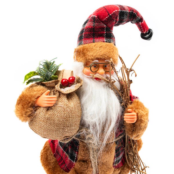Figurka Święty Mikołaj z prezentami skrzat świąteczny