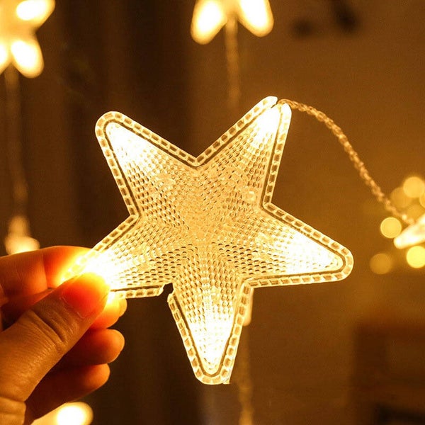 Kurtyna świetlna lampki świąteczne LED w Gwiazdki 70LED