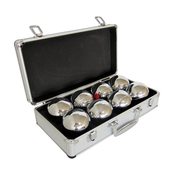 Zestaw petanque MASTER 8 chromowanych kul F.I.P.J.P. + aluminiowy pokrowiec