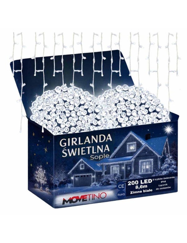 Sople lampki zewnętrzne 200LED