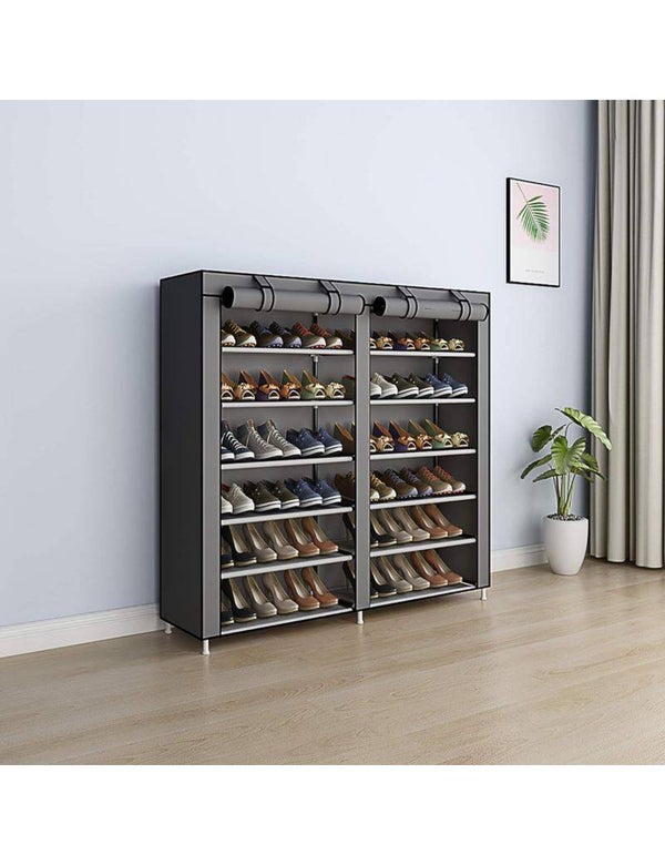 Szafa tekstylna składana na buty podwójna 12 półek