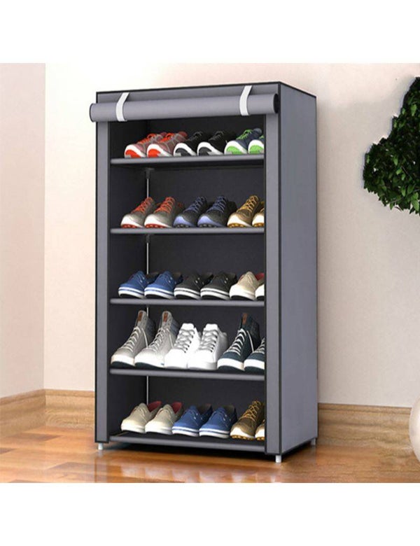 Szafa tekstylna składana na buty, zamykana 5 półek