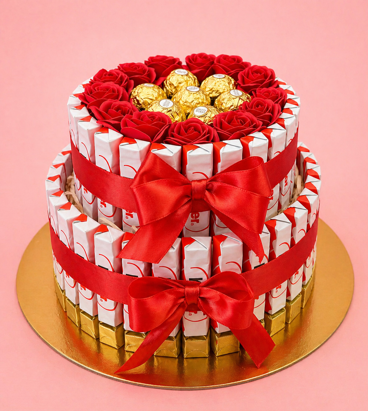 2-stöckige Schokoladenbox mit Rosen ❤️