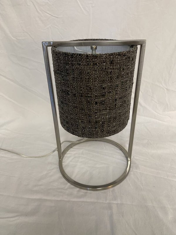 Tafellamp Ø22x35 cm SANTOS nikkel + lampenkap 17.5/20