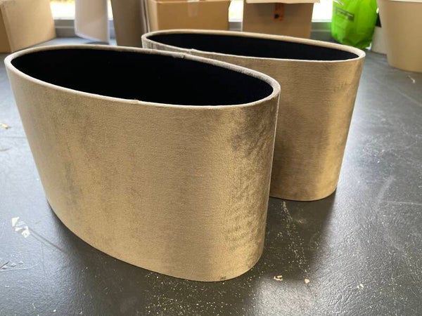 2 lampenkappen elips 40/22 italiaan velvet 8181 sand