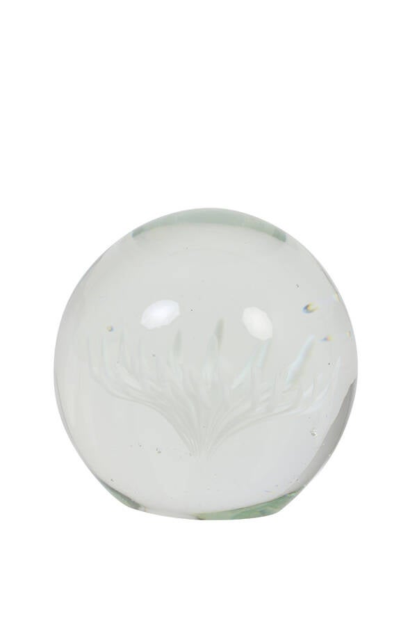 Ornament Ø8,5x8,5 cm FLOWER glas wit