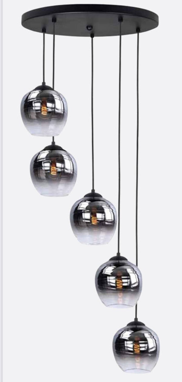 Hanglamp highlight fantasy rond 5x60w grey