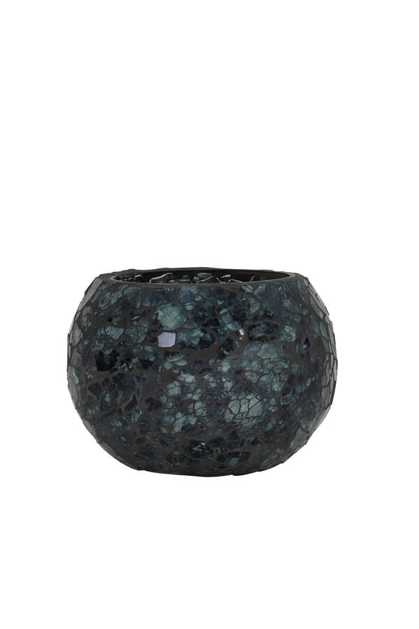 Theelicht Ø11x8 cm TYRON glas blauw