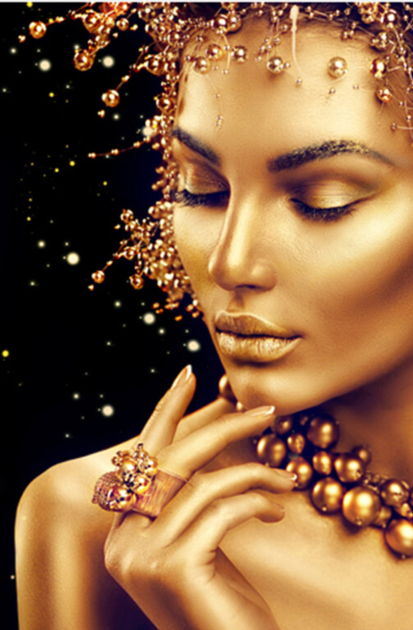 glasschilderij Gold Women  Art 0023