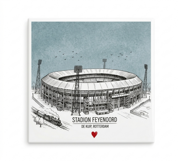 Stadion feyenoord met blauwe achtergrond