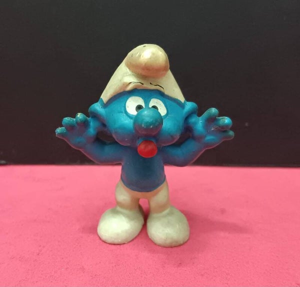 Figura muñeco goma pvc pitufo burla burlón peyo