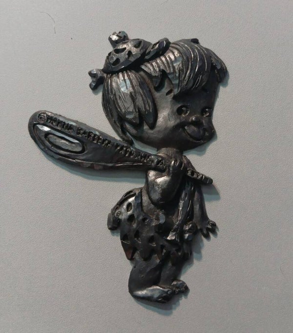 FIGURA DE HIERRO SERIE LOS PICAPIEDRA BAM BAM HANNA BARBERA AÑOS 60/70 VINTAGE