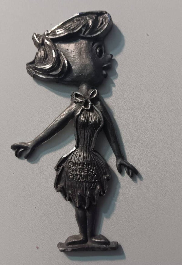 FIGURA DE HIERRO SERIE LOS PICAPIEDRA BETTY HANNA BARBERA AÑOS 60/70 VINTAGE