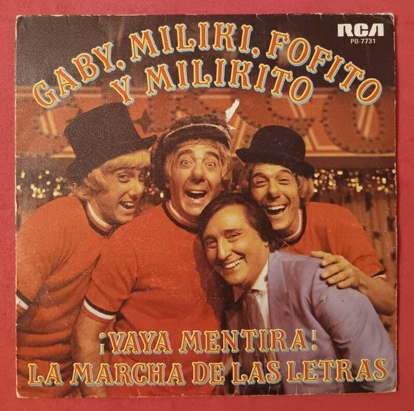 DISCO SINGLE VINILO INFANTIL LOS PAYASOS DE LA TELE GABY MILIKI FOFITO Y MILIKITO