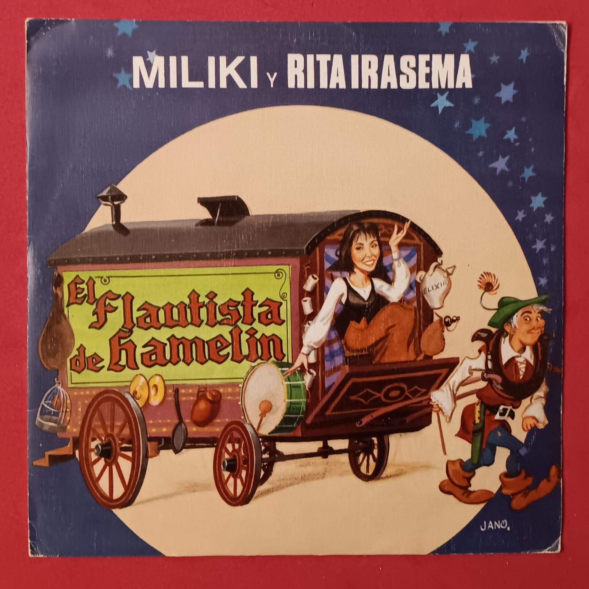 DISCO SINGLE VINILO INFANTIL LOS PAYASOS DE LA TELE MILIKI Y RITA IRASEMA EL FLAUTISTA DE HAMELIN