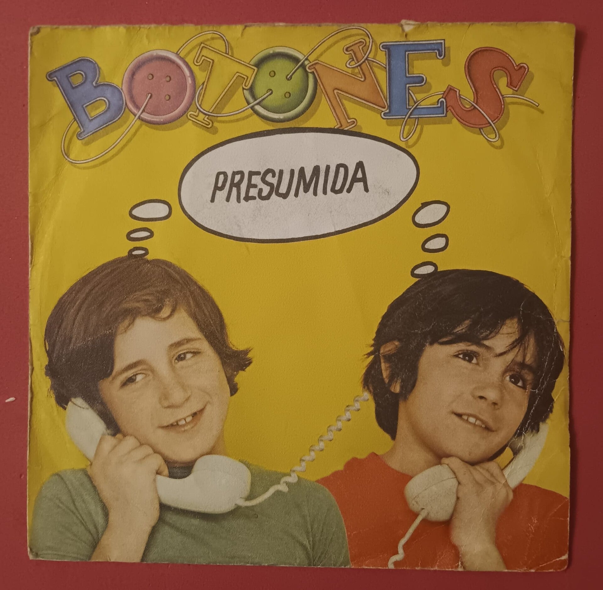 SINGLE DISCO VINILO GRUPO INFANTIL BOTONES PRESUMIDA