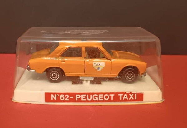 COCHE PEUGEOT TAXI NUMERO 62 EN SU CAJA ORIGINAL GUISVAL AÑOS 80