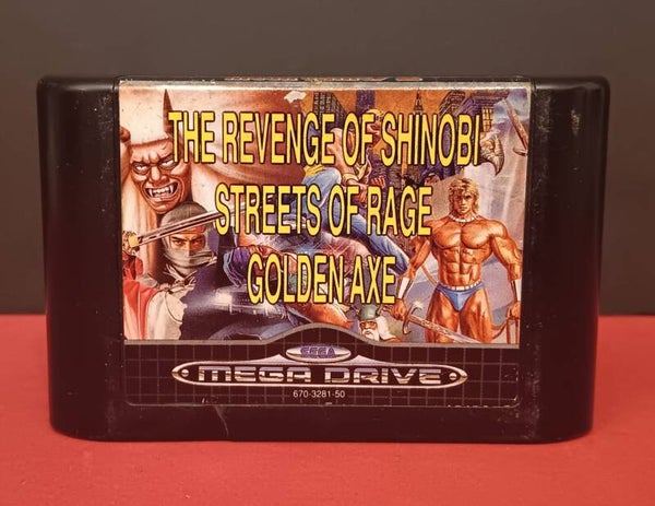 JUEGO MEGA GAMES 2 CON THE REVENGE OF SHINOBI STREETS OF RAGE Y GOLDEN AXE MEGADRIVE MEGA DRIVE