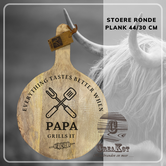 Stoere ronde borrelplank BBQ
