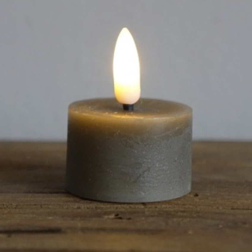 LED Waxine-Licht Grijs (Set van 2)