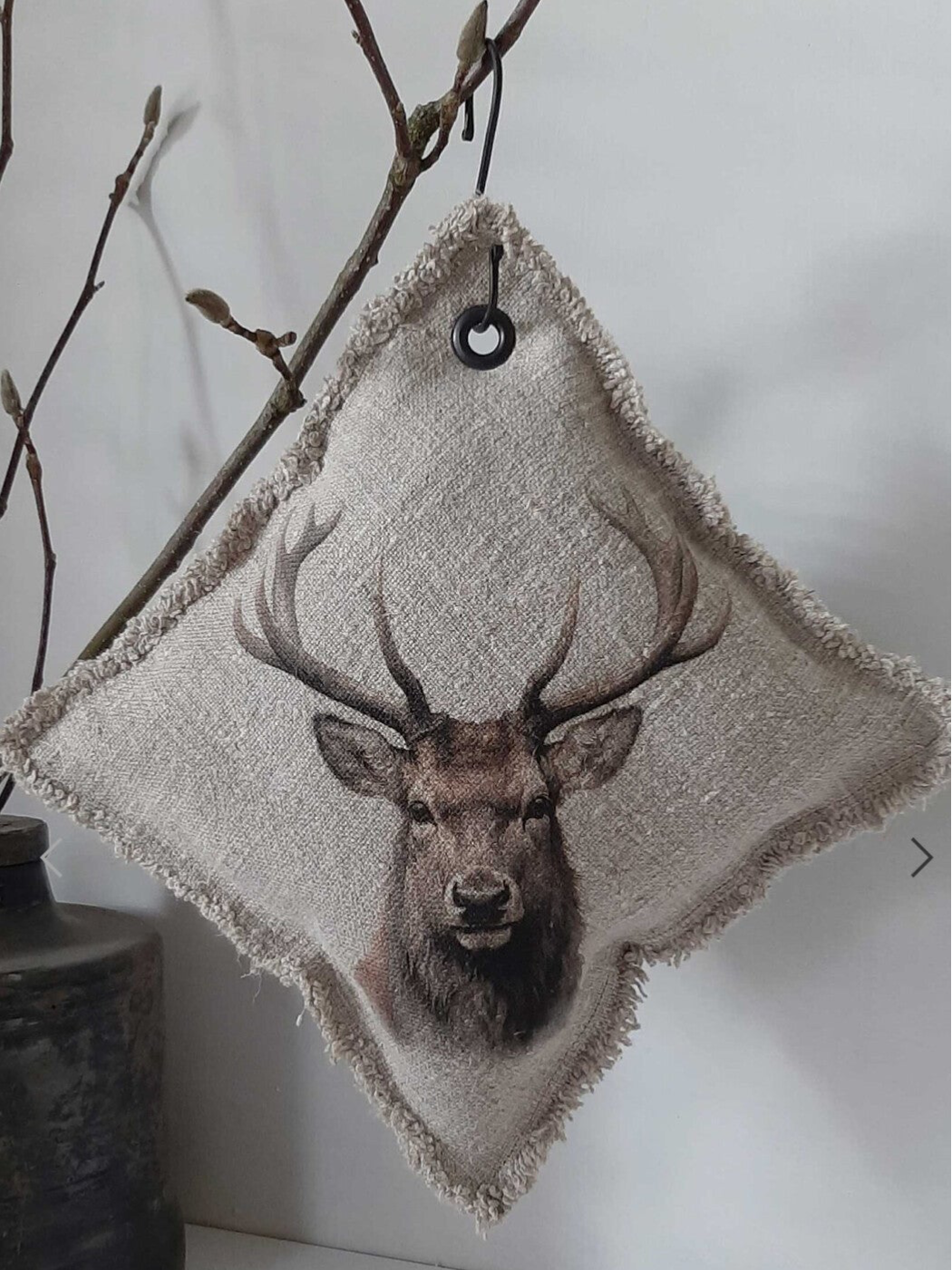Shabby linnen kussentje 🦌