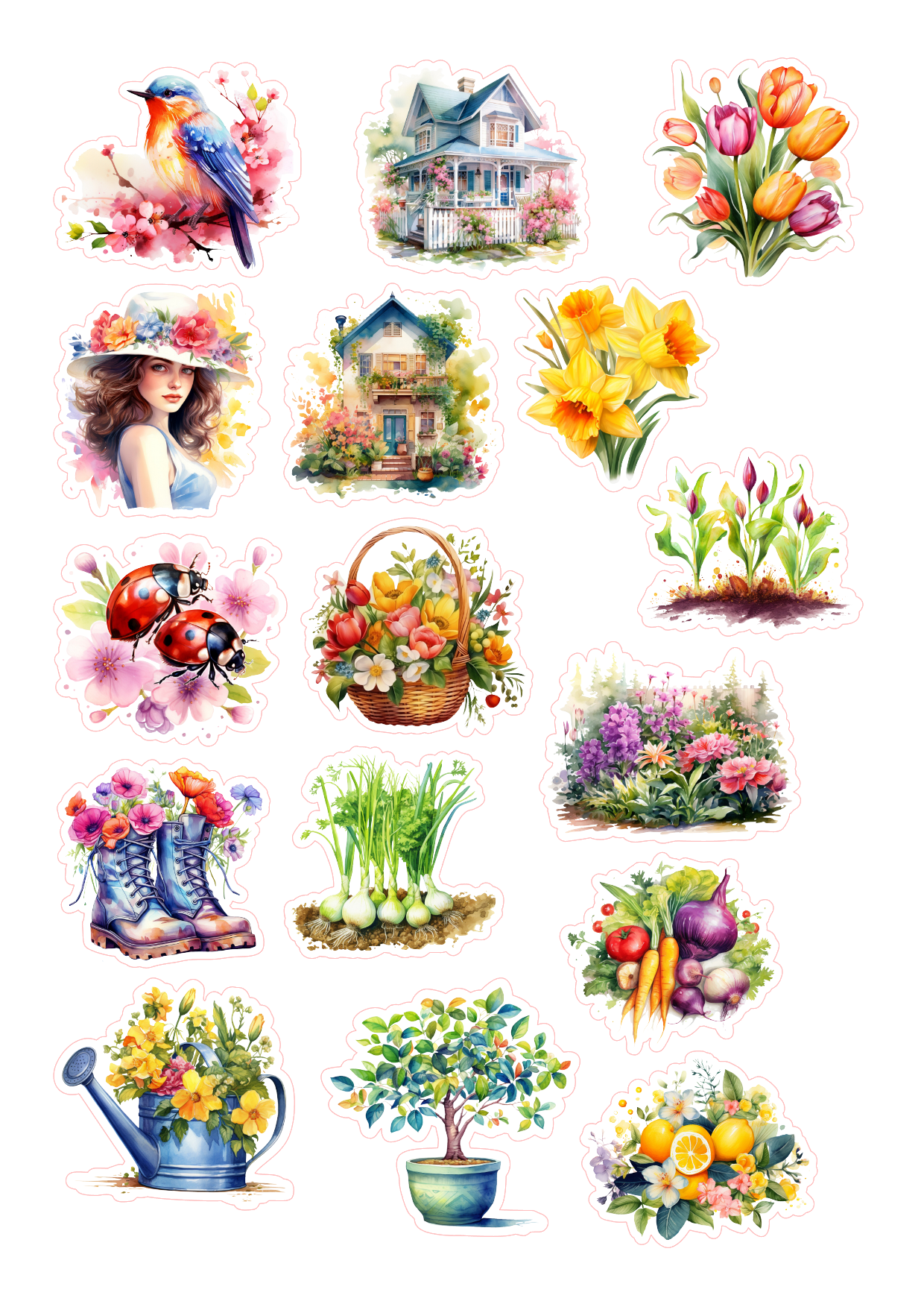 16st Fresh spring stickers