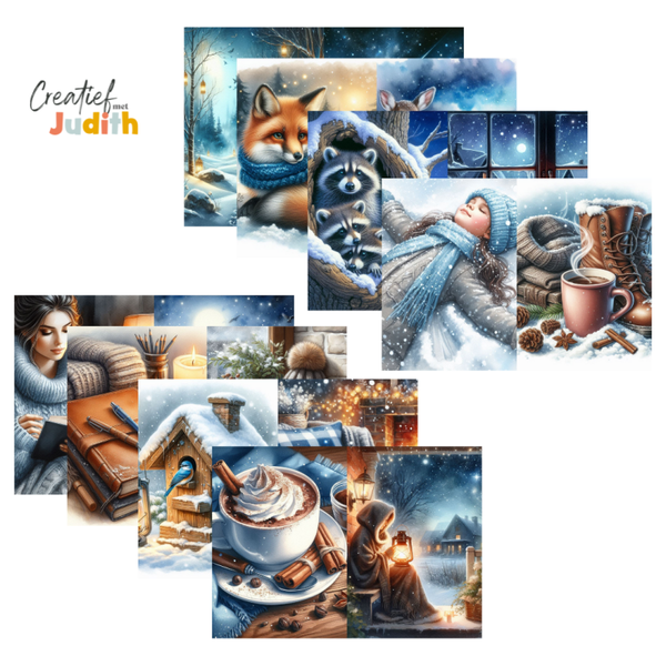 15 vellen Cozy winter papier