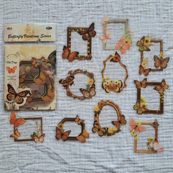 Transparante frame stickers oranje 30st