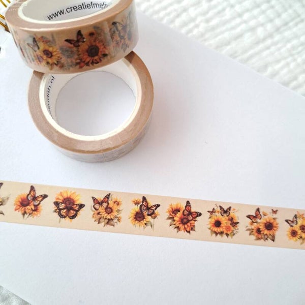 Washi tape vlinder bloem